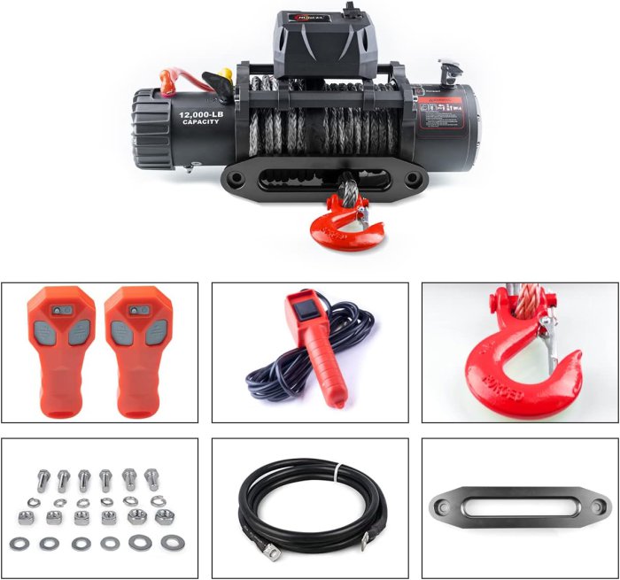 RUGCEL WINCH 12000lb 12V Electric Winch with Remote Control (image 4)