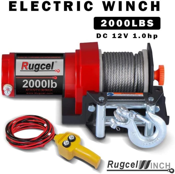 RUGCEL WINCH 2000lb Electric Winch Kit (image 2)