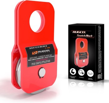 RUGCEL WINCH 4.8T Recovery Winch Snatch Block, 10500lb Capacity (Red)