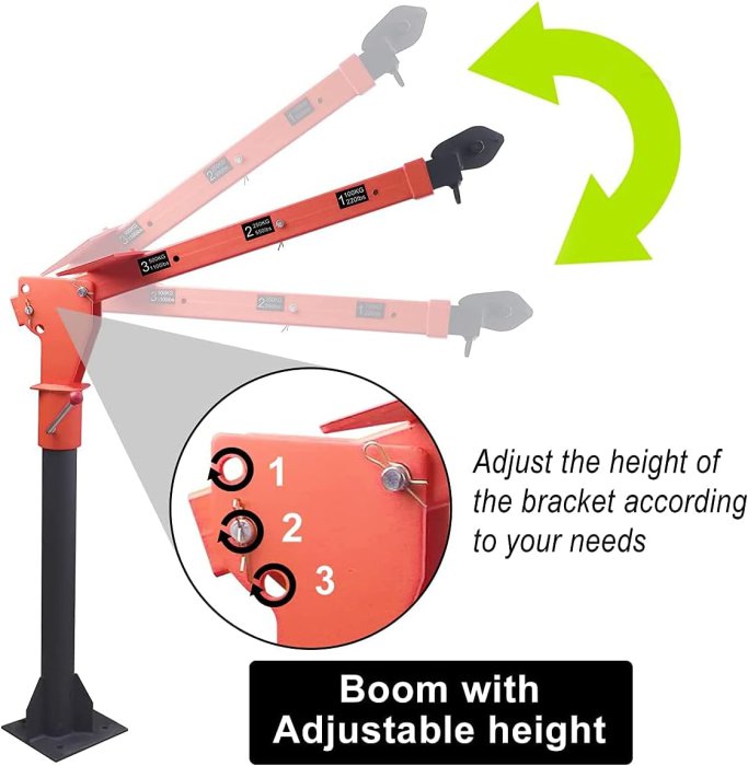 RUGCEL WINCH Folding Truck-Mounted Crane with Electric Winch 2000 lb (image 3)